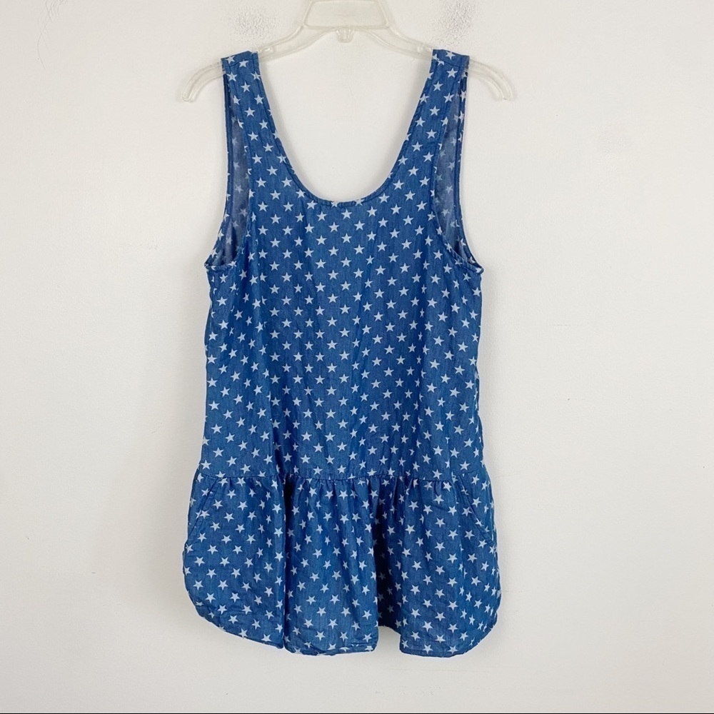 LOVERS + FRIENDS blue star peplum mini dress